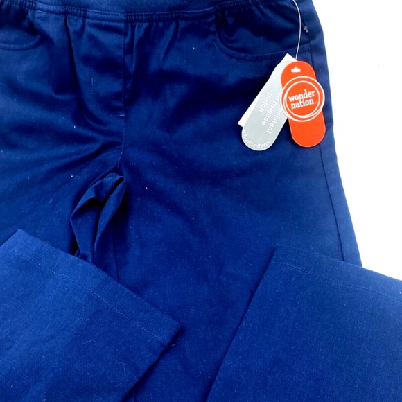 Girls School Uniform Pants Size 12 Blue Elastic Waist Straight Children Pockets - Picture 4 of 5